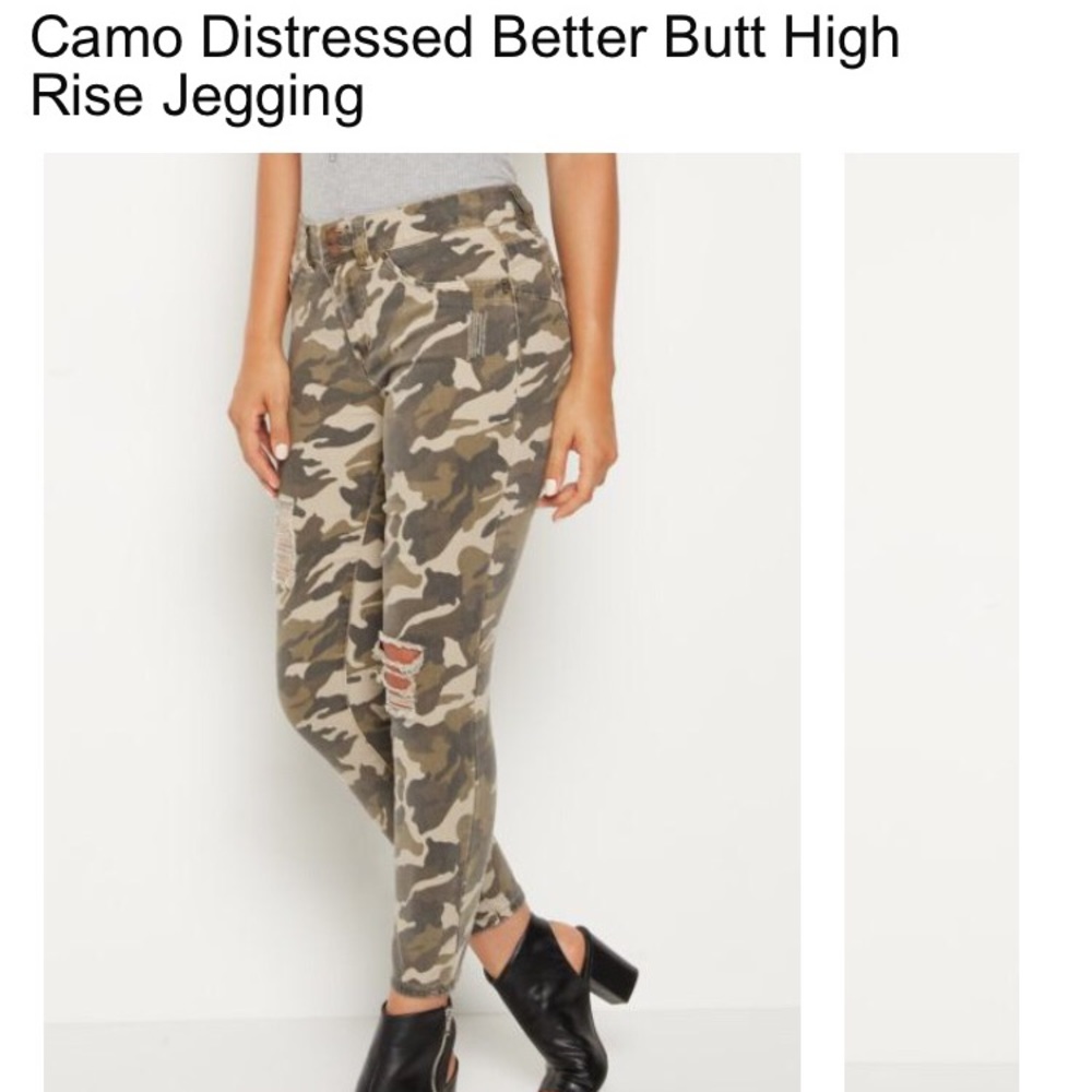 camo distressed jeggings size 7 better butt